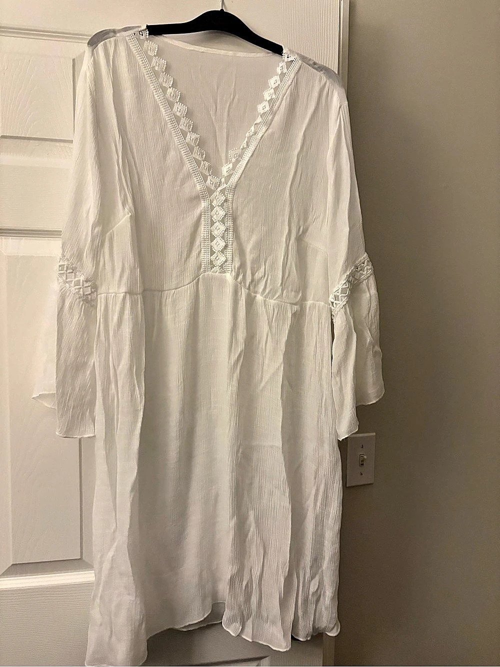 White Embroidered Maxi Dress Size XL Like New